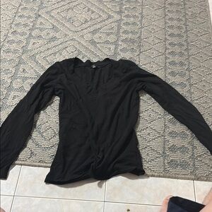 Ambiance Black Fitted Long Sleeve Tee